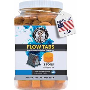 imageHVAC Guys Flow Tabs with Gel Lock Technology  18 Pack  Keeps Drain Pans Clean Prevents Overflow 3 Ton Tab Lasts up to 3 Months  1 Tab is equal to 18 Regular Tablets 324 total  Made in the USA80Pack