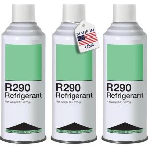 imageLeak Saver R290 Refrigerant 3Pack  8oz Upright Charging Self Sealing Can  Can Stand Upright While Charging  Made In The USA Adapter Not Included3 Pack No Adapter